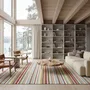 Contemporary carpets - Hand woven Polyester rug, Lines - Multi - NUZRAT CARPET EMPORIOUM