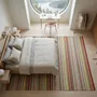 Contemporary carpets - Hand woven Polyester rug, Lines - Multi - NUZRAT CARPET EMPORIOUM