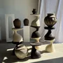Objets de décoration - Très grand pot en terre cuite gris clair à anses et croisillons - OFFICE OBJETS
