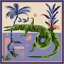 Foulards et écharpes - Crocodile go to sleep Silk Scarf | 90x90 cm - ELCIELA