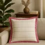 Homewear - Cotton cushion cover with recycled saree border 45×45 cm - I WAS A SARI