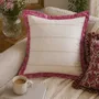 Homewear - Cotton cushion cover with recycled saree border 45×45 cm - I WAS A SARI