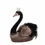 Other Christmas decorations - FABR.PLUME SWIRL SWAN TT BLK/BRWN 38CM - GOODWILL M&G