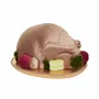 Autres décorations de Noël - FABR.XMAS TURKEY ON PLATE TT BRWN/GLD 35CM - GOODWILL M&G