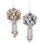 Autres décorations de Noël - GLSS/MET.JEWEL FLOWER DANGLE ORN ASS/2 SLV 12CM - GOODWILL M&G