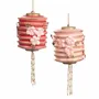 Autres décorations de Noël - PAGODA LANTERN W/TASSEL ORN ASS/2 PNK/RD 8CM - GOODWILL M&G