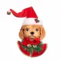 Other Christmas decorations - FAM.FEAST XMAS DOG HEAD ORN RD/BRWN 24CM - GOODWILL M&G