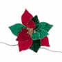 Autres décorations de Noël - FABR.GLT POINSETTIA ON CLIP RD/GRN 29CM - GOODWILL M&G