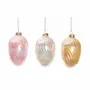 Objets de décoration - GLSS IR.SWIRL EGG ORN ASS/3 WH/PNK/YL 9CM - GOODWILL M&G