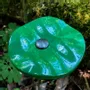 Floral decoration - Round small glass flower for outdoor use in green colour with 43 cm stainless steel stem - CARNEOL GLASS