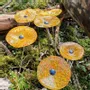 Garden accessories - Round glass flower for outdoor use in transparent, yellow, orange - CARNEOL GLASS