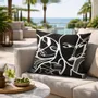 Garden textiles - Black Elongi 45 x 45 outdoor cushion - Design by BRASS - ARTDECORIS