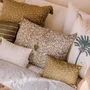 Fabric cushions - Old gold Rameau cushion - BONCOEURS