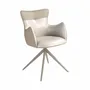 Chairs - Swivel chair in off-white and greige leatherette - ANGEL CERDÁ