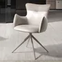 Chairs - Swivel chair in off-white and greige leatherette - ANGEL CERDÁ