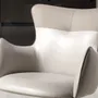 Chairs - Swivel chair in off-white and greige leatherette - ANGEL CERDÁ