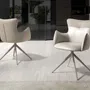 Chairs - Swivel chair in off-white and greige leatherette - ANGEL CERDÁ