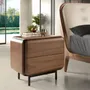 Night tables - Bedside table in walnut, wenge and black steel - ANGEL CERDÁ