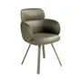 Chaises - Chaise pivotante en similicuir vert olive - ANGEL CERDÁ