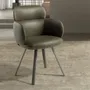 Chaises - Chaise pivotante en similicuir vert olive - ANGEL CERDÁ