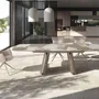 Dining Tables - Extendable barrel-shaped oval dining table in porcelain marble and metallic taupe steel - ANGEL CERDÁ