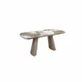 Dining Tables - Extendable barrel-shaped oval dining table in porcelain marble and metallic taupe steel - ANGEL CERDÁ
