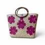 Bags and totes - Peonia bag with bamboo handle and flowers - DANIÉ