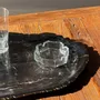 Platter and bowls - Very large empty pouch or dish in black petrified wood D35 - OFFICE OBJETS