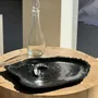 Platter and bowls - Very large empty pouch or dish in black petrified wood D35 - OFFICE OBJETS