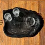 Platter and bowls - Very large empty pouch or dish in black petrified wood D35 - OFFICE OBJETS