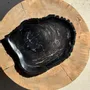 Platter and bowls - Very large empty pouch or dish in black petrified wood D35 - OFFICE OBJETS