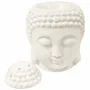 Home fragrances - Ceramic Oil Burner - White Buddha Head 14cm - ARABESK