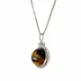 Home fragrances - COllier 925 Silver - Tiger's Eye Pendant AA 10mm - ARABESK