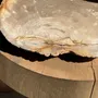 Platter and bowls - Very large empty pouch or dish in beige petrified wood D35 - OFFICE OBJETS