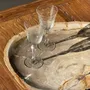 Platter and bowls - Very large empty pouch or dish in beige petrified wood D35 - OFFICE OBJETS
