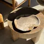 Platter and bowls - Very large empty pouch or dish in beige petrified wood D35 - OFFICE OBJETS