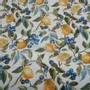 Table linen - Round Tablecloth with Floral Print – 100% Linen - Lemon & Blueberry - NORRAVILLA