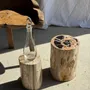 Stools - Multicolor petrified wood side table H45 D24 - 3328 - OFFICE OBJETS