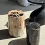Stools - Multicolor petrified wood side table H45 D24 - 3328 - OFFICE OBJETS