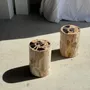 Coffee tables - Multicolor petrified wood side table H45 D24 - 3329 - OFFICE OBJETS