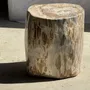 Coffee tables - Very large white and gray petrified wood side table H45 D39 - OFFICE OBJETS