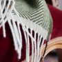 Throw blankets - Wool throw blanket Denver olive - MOST-BLANKETS