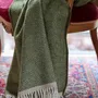 Throw blankets - Wool throw blanket Denver olive - MOST-BLANKETS