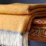 Throw blankets - Wool throw blanket VENEZIA Yellow - MOST-BLANKETS