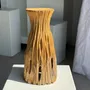 Abat-jours - Suspension ou abat-jour en teck naturel organique ajouré tubulaire H30 - OFFICE OBJETS