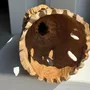 Abat-jours - Suspension ou abat-jour en teck naturel organique ajouré tubulaire H30 - OFFICE OBJETS