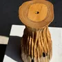 Abat-jours - Suspension ou abat-jour en teck naturel organique ajouré tubulaire H30 - OFFICE OBJETS