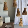 Abat-jours - Suspension ou abat-jour en teck naturel organique ajouré tubulaire - OFFICE OBJETS