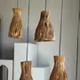 Abat-jours - Suspension ou abat-jour en teck naturel organique ajouré tubulaire - OFFICE OBJETS