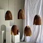Suspensions - Grande suspension ou abat-jour en teck naturel organique tubulaire H40 - OFFICE OBJETS